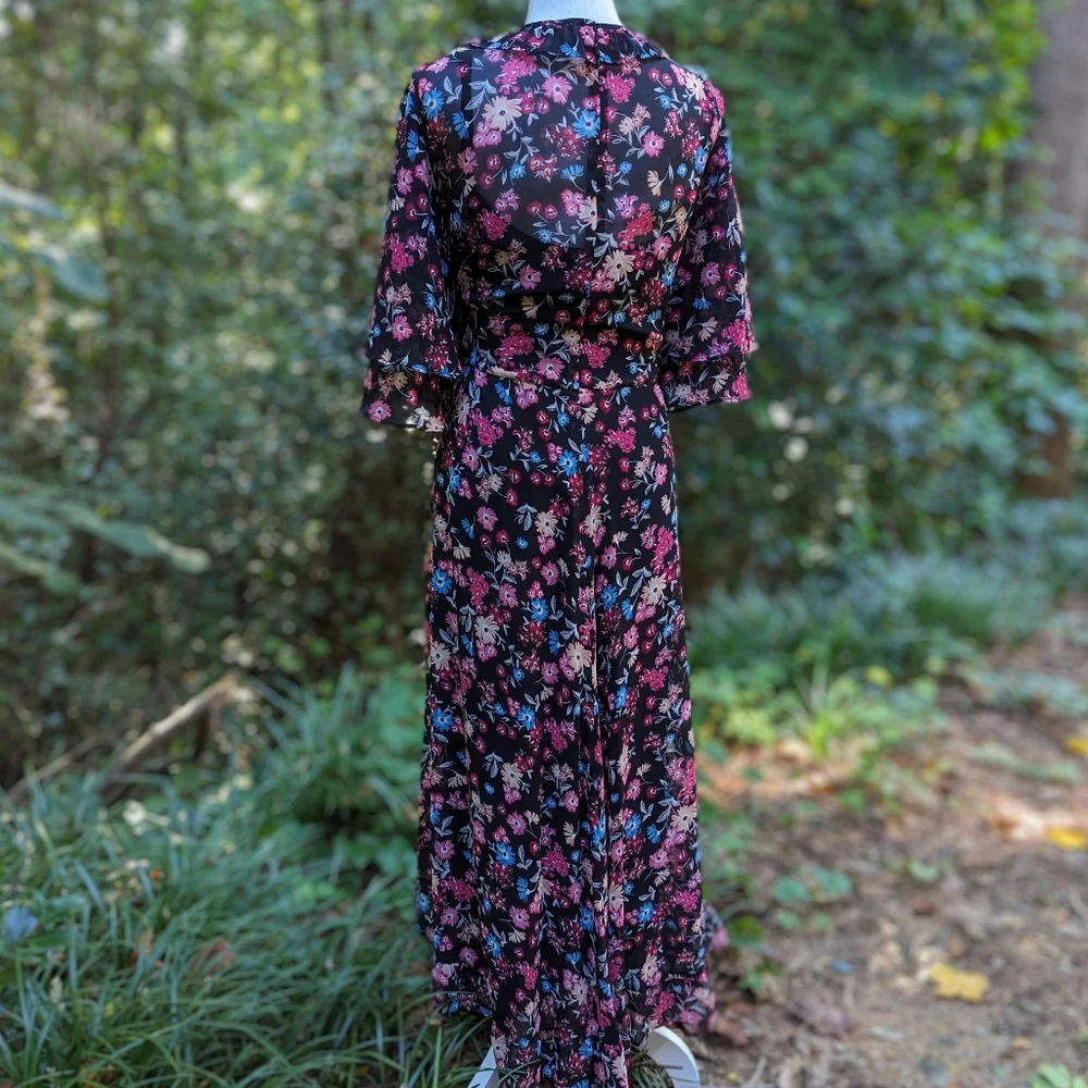 CALVIN KLEIN Plus Size Faux Wrap Dress Floral Print Size 24 Brand New NWT - Picture 4 of 11